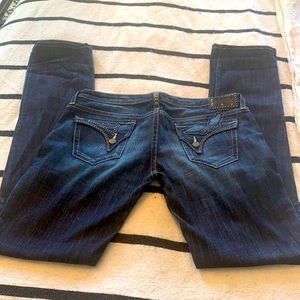 Women's Straight Leg Jeans - Dark Blue